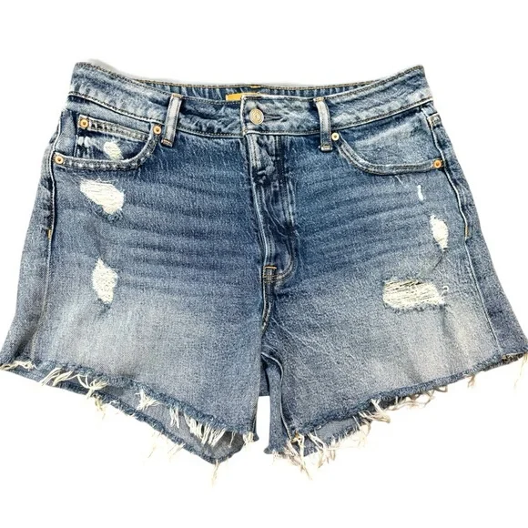 Maurice’s Goldie Blues Cheeky Shorts Size 8 Distressed Raw Hemmed Medium Wash - Picture 1 of 10